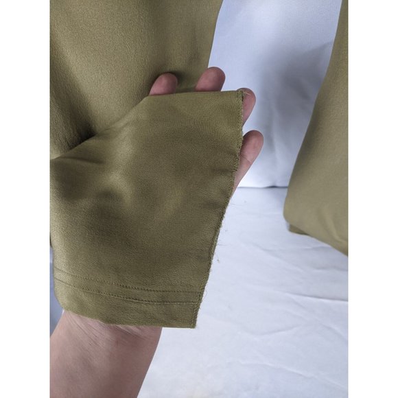 Fendi Silk Skinny Leg Slacks EU 42 US 6 Olive Green Italy - Picture 3 of 9